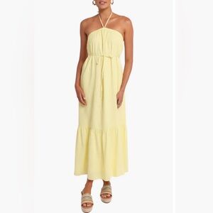 NWT Petal & Pup Halter Neck Linen Blend Maxi Dress - Size XS ***Missing Belt***